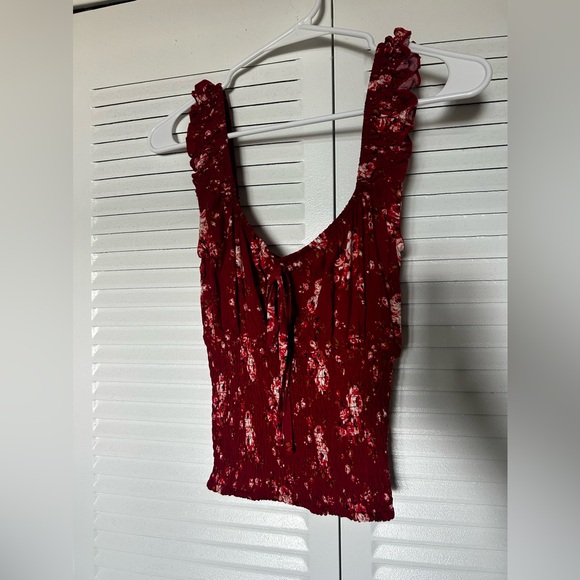 Urban Planet Red Floral Shirt - Picture 2 of 2